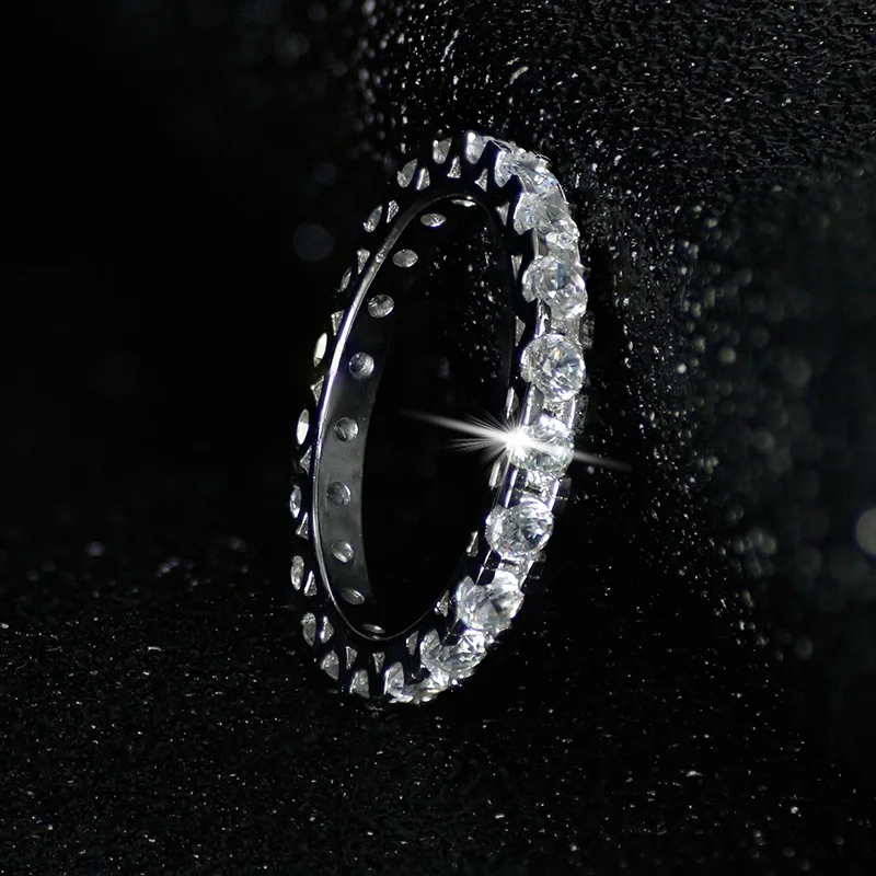 

Solid Real New Design! 100% 925 Sterling Silver Wedding Engagement Fashion Finger Ring AAA CZ for Women Jewelry R4315S