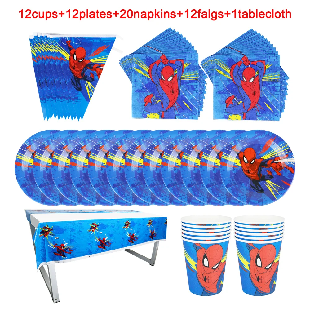 Disney Человек паук детские принадлежности для дня рождения Наборы украшений