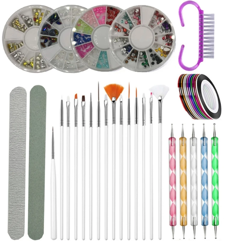 

Инструмент для дизайна ногтей с кисточками для рисования точечная ручка маникюрная лента DIY аксессуары для ногтей