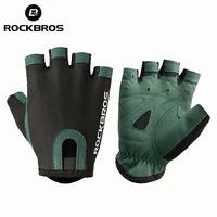 rockbros cycling gloves breathable sweat wicking net bicycle half gloves men women high stretch fabric sports bike gloves