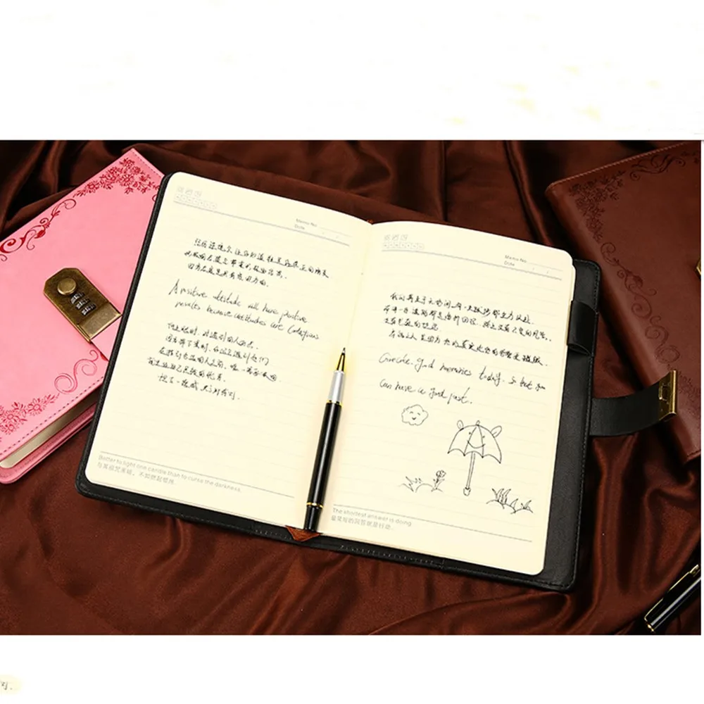 Clipbook кодовый замок Пароль PU записная книжка секретный дневник выстроенный