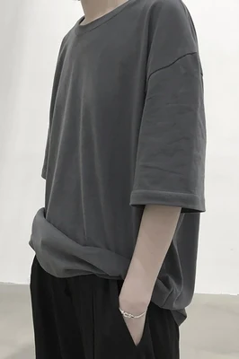 

Lovers Summer 2020 New Pure Color Cotton Loose INS Super Fire Short-sleeved T-shirt Men and Women Trend Fashion Tops T Shirt