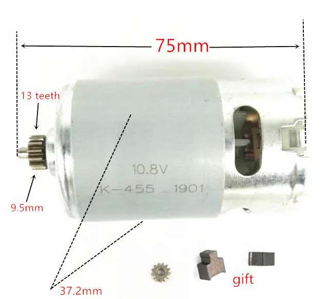Двигатель с 13 зубьями, 10,8 В, 12 В, замена для BOSCH GSR10.8-2-LI, GSR12-2-LI, GSR10.8V-LI, GSR120-LI, PS21, GSR10.8V-LI-2, RS550VC-8518, 8022