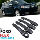 Набор черных ручек дверных ручек из углеродного волокна для Ford FLEX 2009  2019, автомобильные аксессуары, наклейки, защита автомобиля, Стайлинг 2010 2011