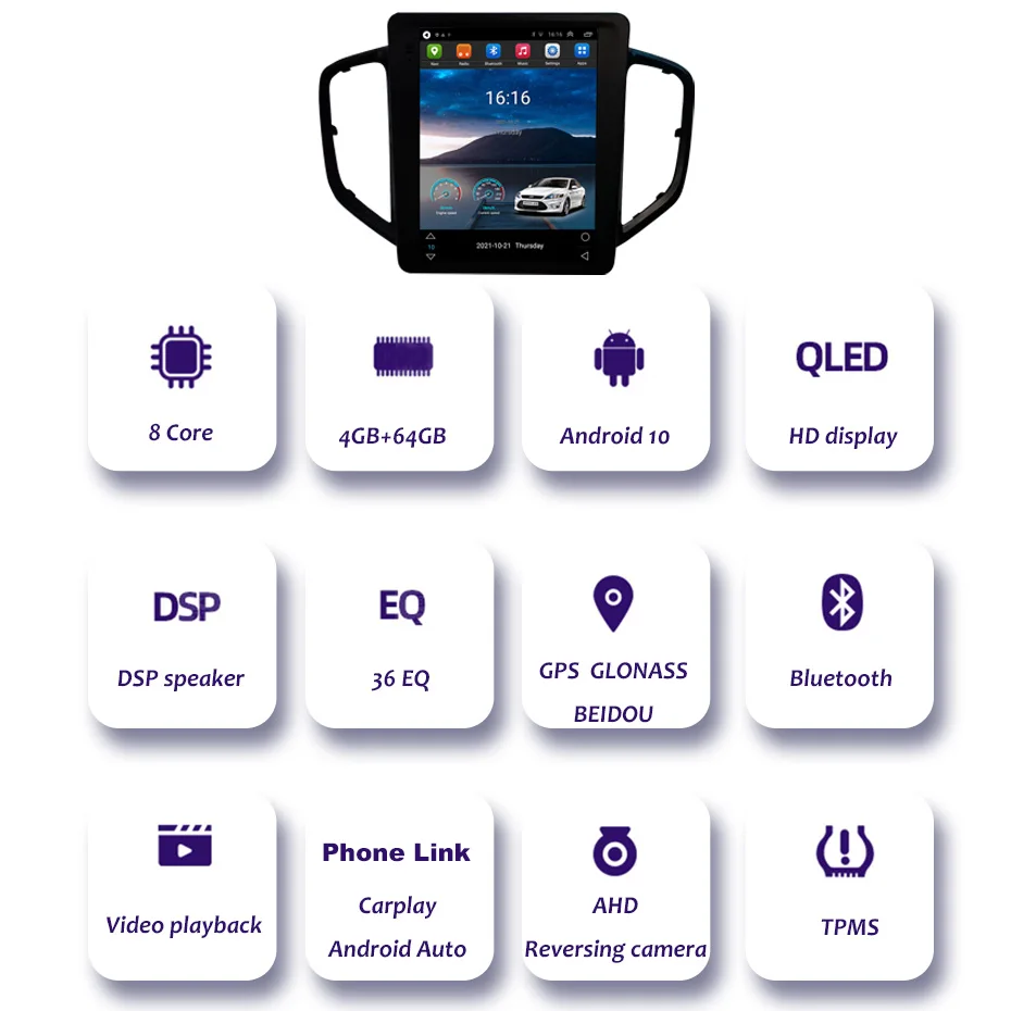 ROADONLINE для Chery Tiggo 5 2014-2017 Android 10 0 Octa Core 4 + 64G Автомобильный мультимедийный плеер
