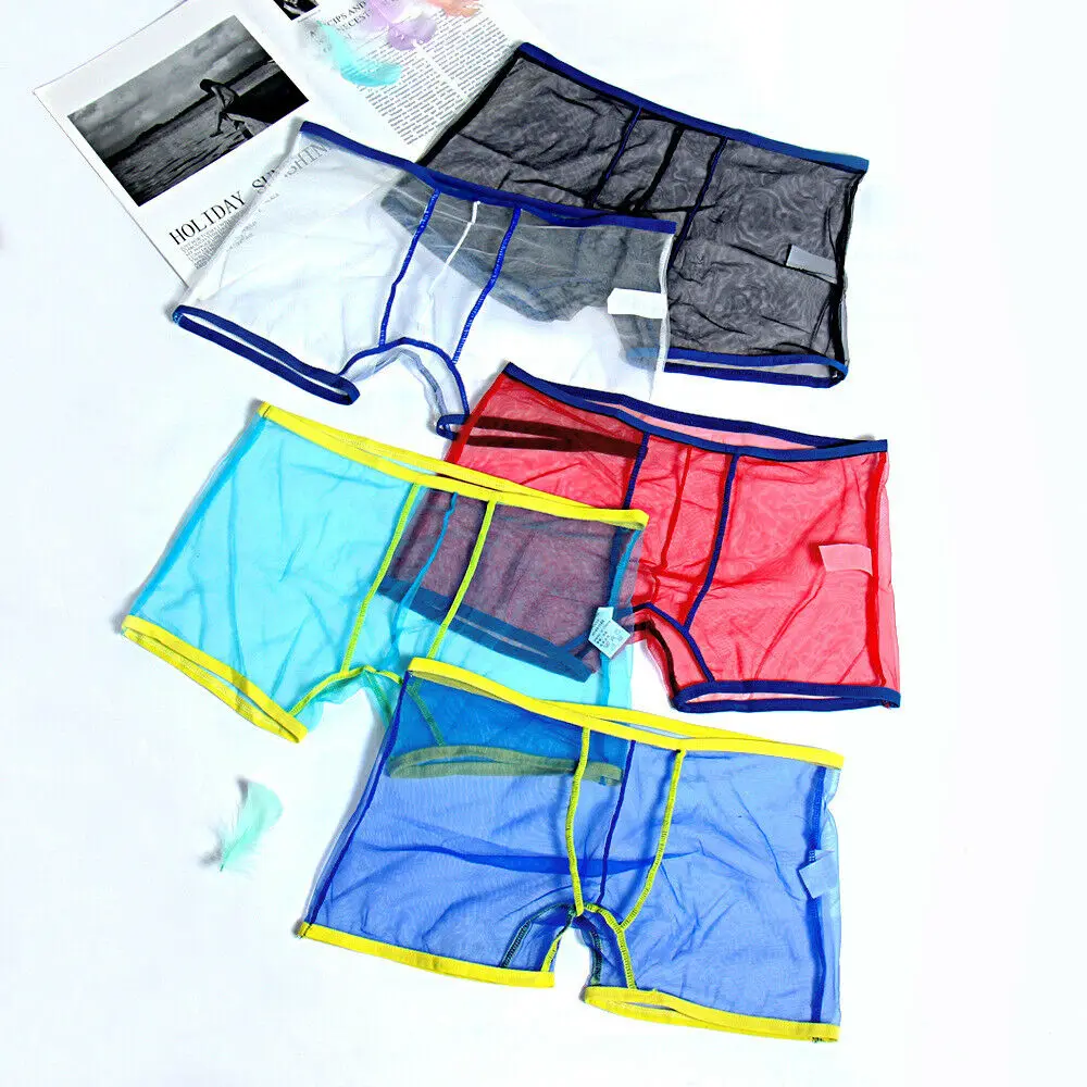 

Sexy men's mesh boxer shorts transparent boxer shorts see-through underwear