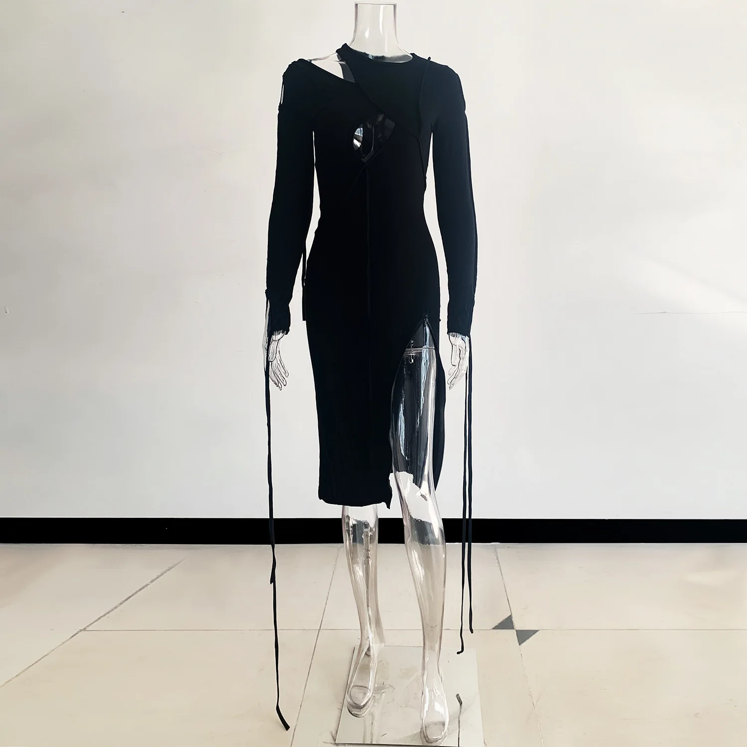 

Women Dress Summer 2021 Beach Outfit Bath Exits For Kaftan Solid Color Black Neck Ready High Waist Condole Skirt Polyester Robe