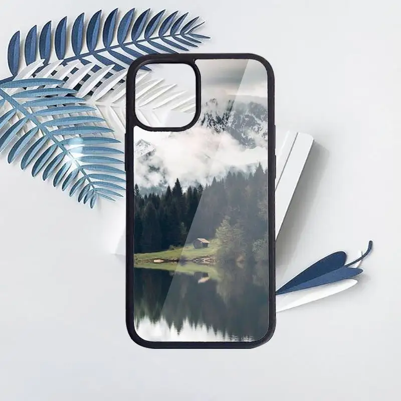 

Mountain pine forest mist Phone Case PC for iPhone 11 12 pro XS MAX 8 7 6 6S Plus X 5S SE 2020 XR protective shell capa
