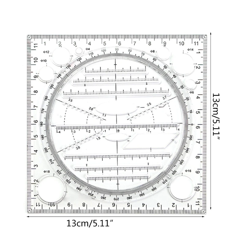 

Art Design Drawing Ruler Multifunction, Stereo Geometry Ellipse Template Ruler, School Accessories, Arc Shape Tracer