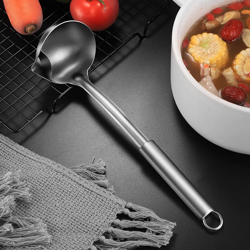 

Stainless Steel Scoop Filter Grease Spoon Colander Spoon Soup Oil Separation Cooking Colander Tools Kitchen Gadgets Set