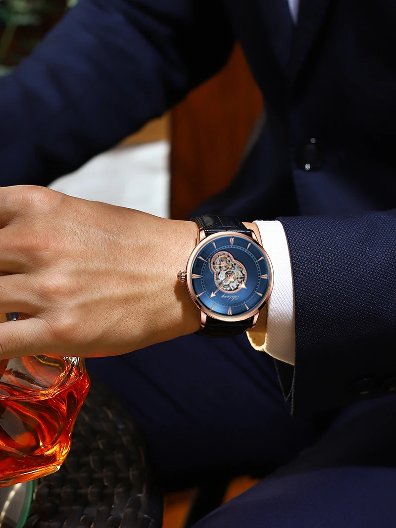 Hot-selling luxury men's watch fashion business luminous waterproof hollow men's automatic mechanical watch new watch enlarge