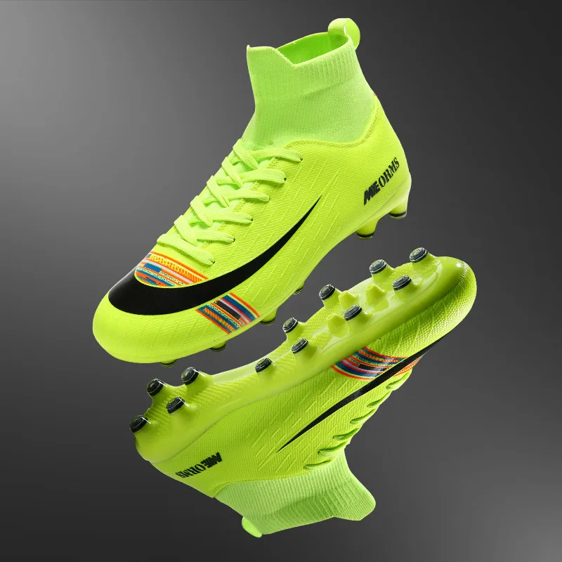 Brand New Soccer Shoes for Men High-Top Football Boots Quality Leather Waterproof Non-Slip Boys Kids Sport | Спорт и развлечения