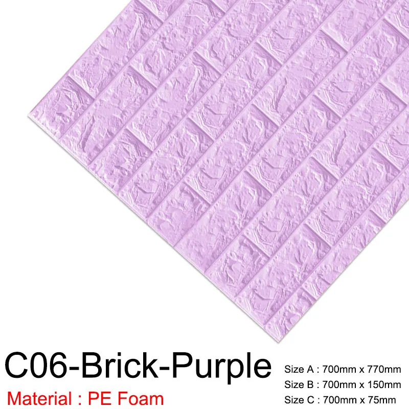 C06-Brick-Purple Настенная бумага 3D мраморная мозаика, самоклеющаяся Наклейка на стену s, водонепроницаемая, для кухни, ванной, дома, наклейка на стену, 1 шт./5 шт - Цвет: C06-Brick-Purple