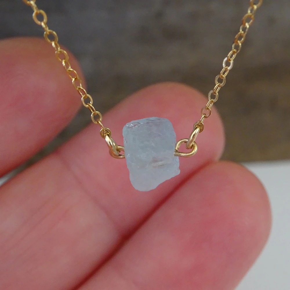 Женское Ожерелье с кристаллами океана Raw золотое ожерелье исцеляющими камнями