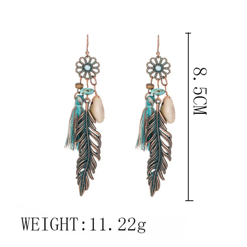 Синие серьги гвоздики с кисточками цветами перьями ракушками подвесками птицами