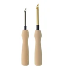 3,5 мм5 мм Вязание ручка для вышивки ткачество для валяния Ремесло Пробивной игла Threader деревянная ручка DIY инструмент Аксессуары для шитья Прямая поставка