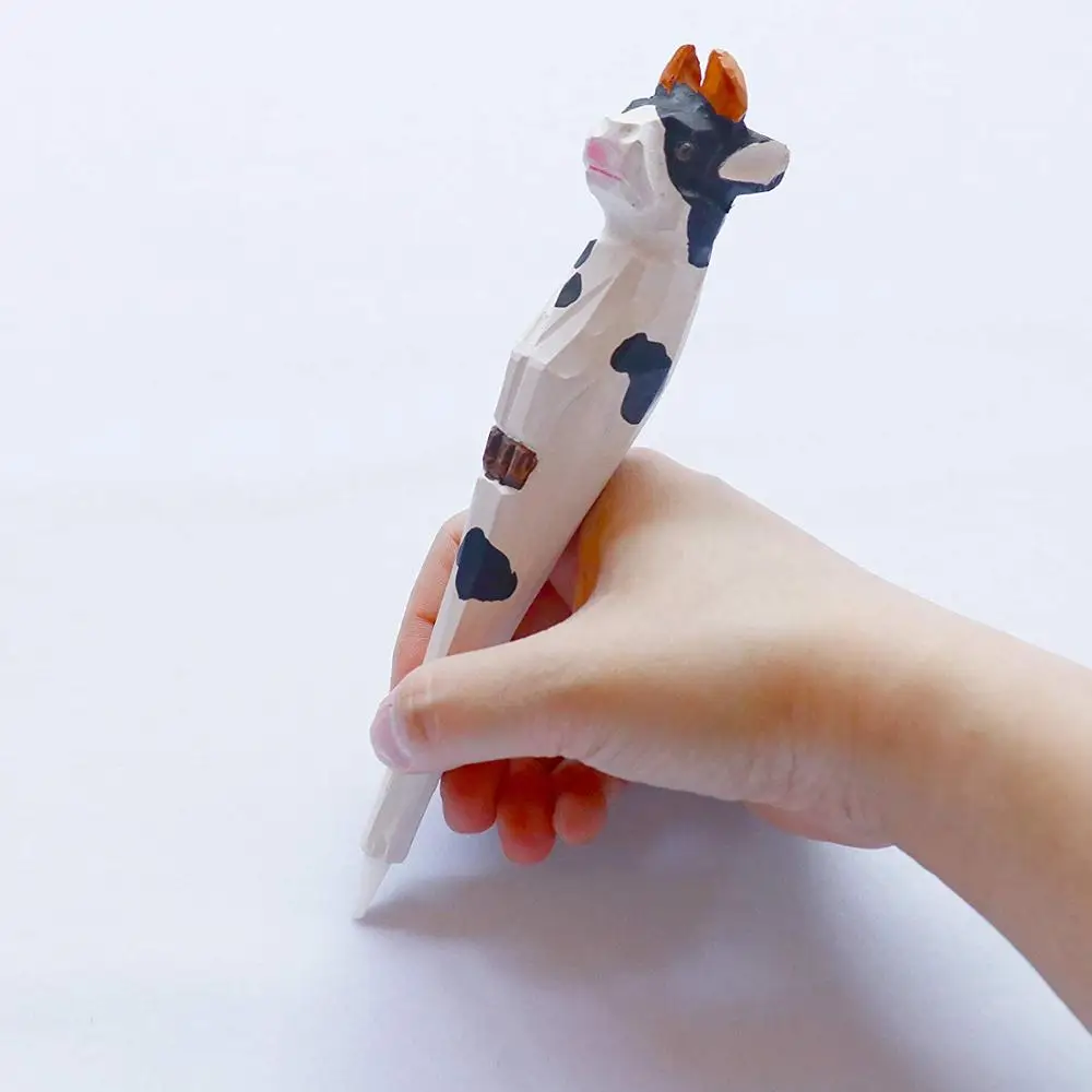DIY алмазная живопись точка дрель ручка животное Корова Деревянные дрели