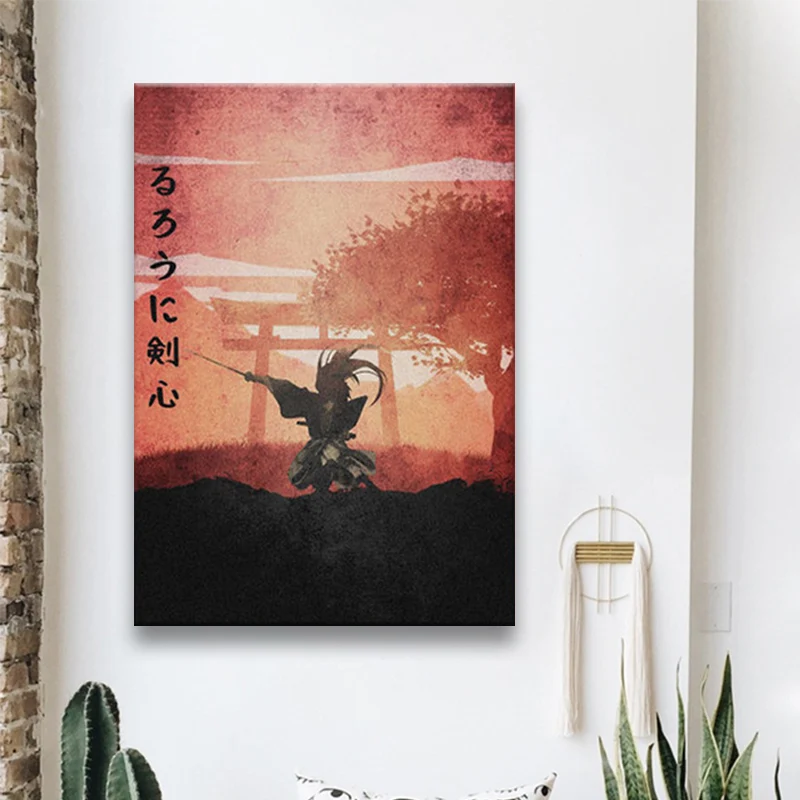 

Ruroni Kenshin Poster Manga Poster Canvas Wall Art Decoration prints for living Kid Children room Home bedroom decor painting