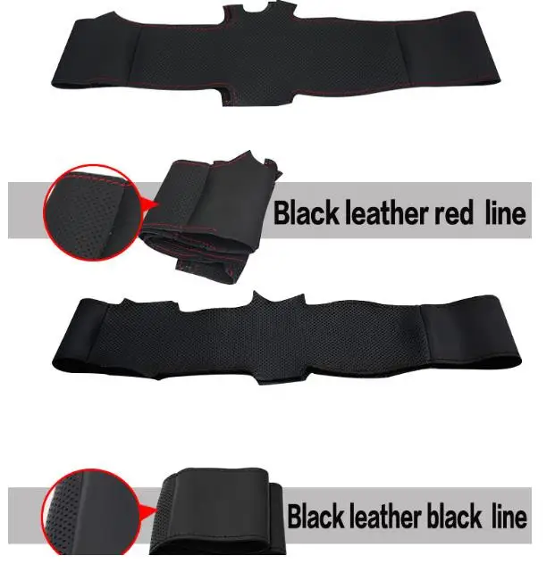 Sew-on genuine leather car steering wheel cover accessories For Volkswagen VW Tiguan Passat B7 CC Touran Jetta Mk6 | Автомобили и