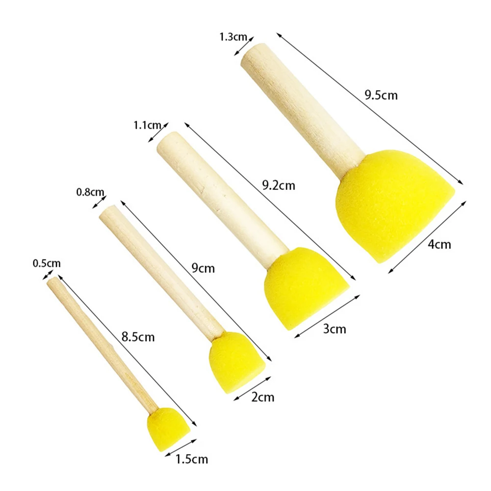 

40Pcs/Set Round Foam Sponge Paint Brush Kids DIY Drawing Tools Painting Toy Kids Educational Toys for Children Gifts