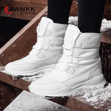 WWKK/женские зимние ботинки; коллекция года; зимние ботинки; женская обувь на плоской платформе; водонепроницаемая обувь; ; Botas Mujer botas femininas De Inverno