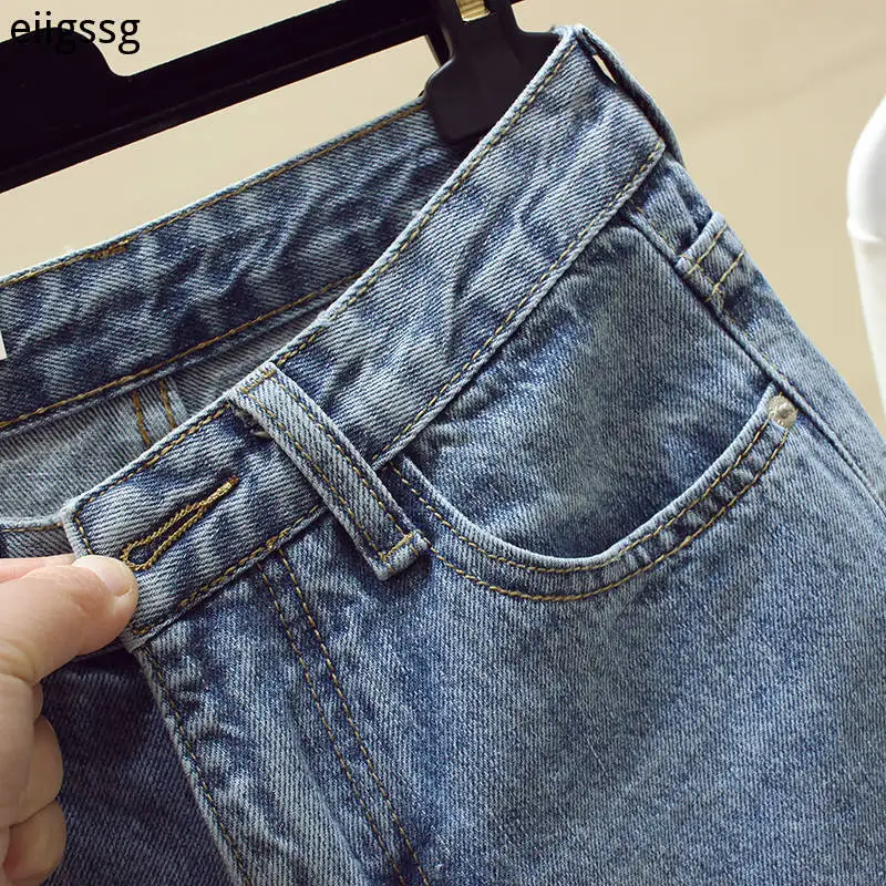 

EIIGSSG 2021 new autumn winter fashion casual Denim Pants boyfriend hole womens jeans high waisted ripped Jeans for women