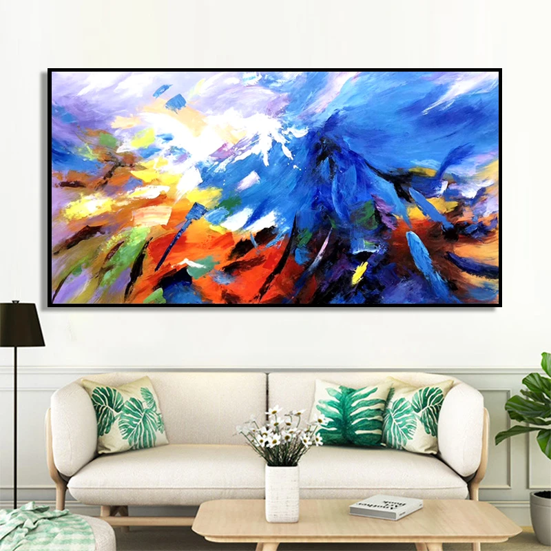 100% ручная роспись абстрактная картина маслом на холсте Настенная без рамки