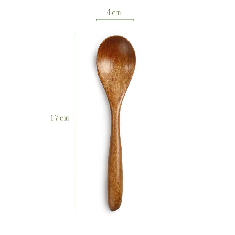 Hot Sale Wooden Milk Honey Soup Spoon Solid Wood Long Handle Tableware Teaspoon Coffee Stir Stick Kitchen Accessories Sets | Дом и сад