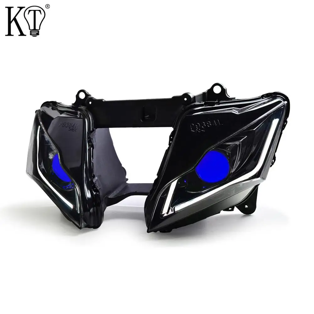 Blue Demon Eye Для Kawasaki Ninja ZX10R ZX-10R полный светодиодный фар 2011- V2 - Цвет: Blue Demon Eye