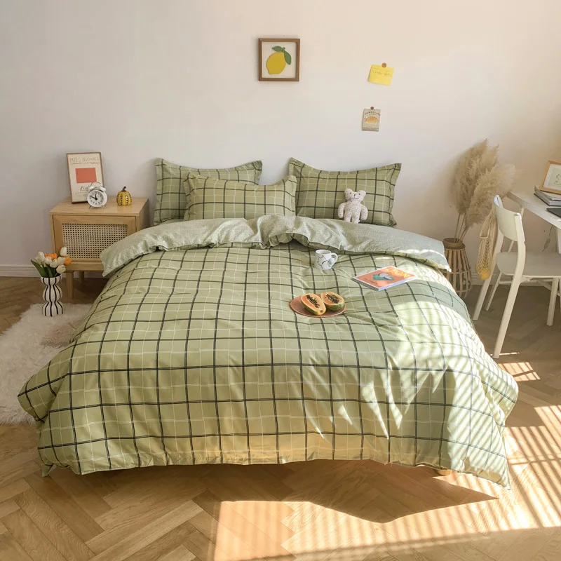 

Modern Printed Rainbow Style Duvet Cover Set Pillowcase Flat Bed Sheet Home Plaid Bedding Sets Double Queen King Size For Adult