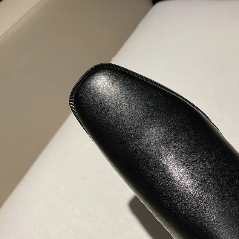 

Women Tight High Boots 2020 Winter Newest Genuine Leather Thick Heels Shoes Woman Party dress Women Boots size 41 42