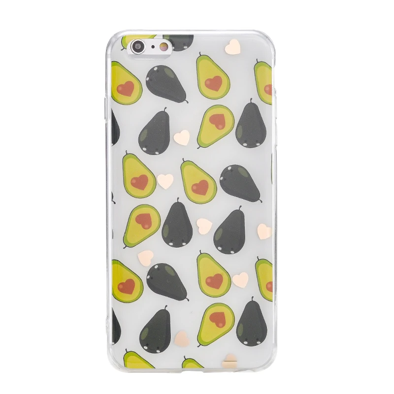 W22924 Милый чехол для телефона, чехол для iPhone XR, 6, 6S Plus, X, 5, SE Plus, чехол, мультяшный, летний, фруктовый, авокадо, розовый, чехол для телефона для iPhone 8, 7 Plus - Цвет: W22924