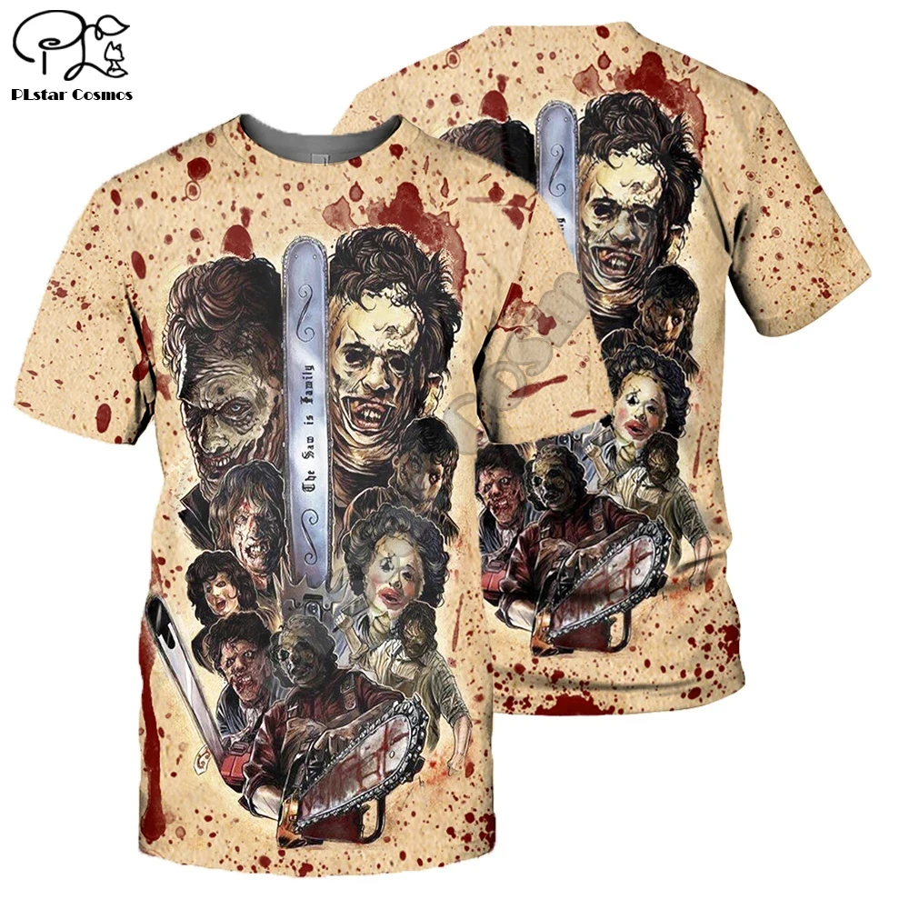 

PLstar Cosmos Halloween Movie Michael Myers Horror Terror 3DPrint Funny tees Men/Women Summer Casual Short Sleeve T-shirts A-1