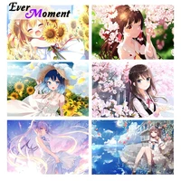 ever moment diamond painting diamond embroidery 5d cross stitch kits anime girl full square resin drill wall d%c3%a9cor gift asf2394