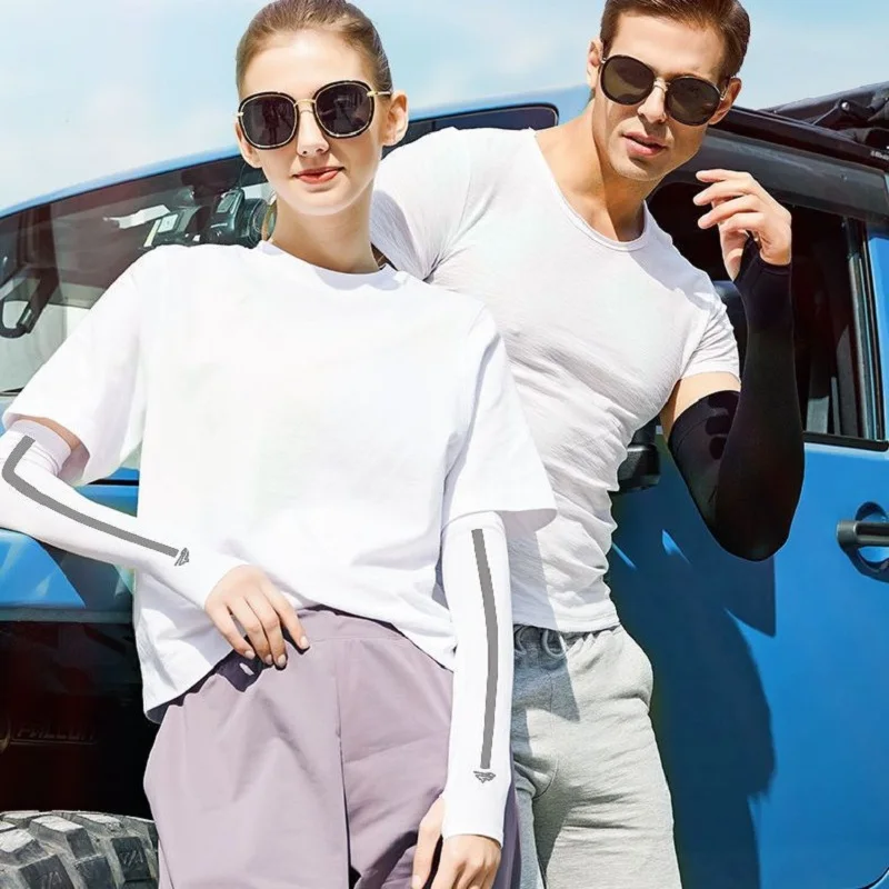 Шелковые нарукавники для мужчин женщин защита от солнца ультрафиолета бега езды