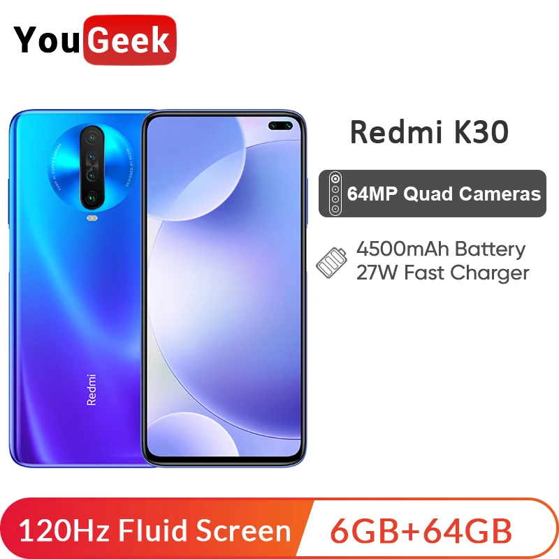 Предпродажа Xiaomi Redmi K30 6 ГБ 64 Гб Смартфон Snapdragon 730G Восьмиядерный мп