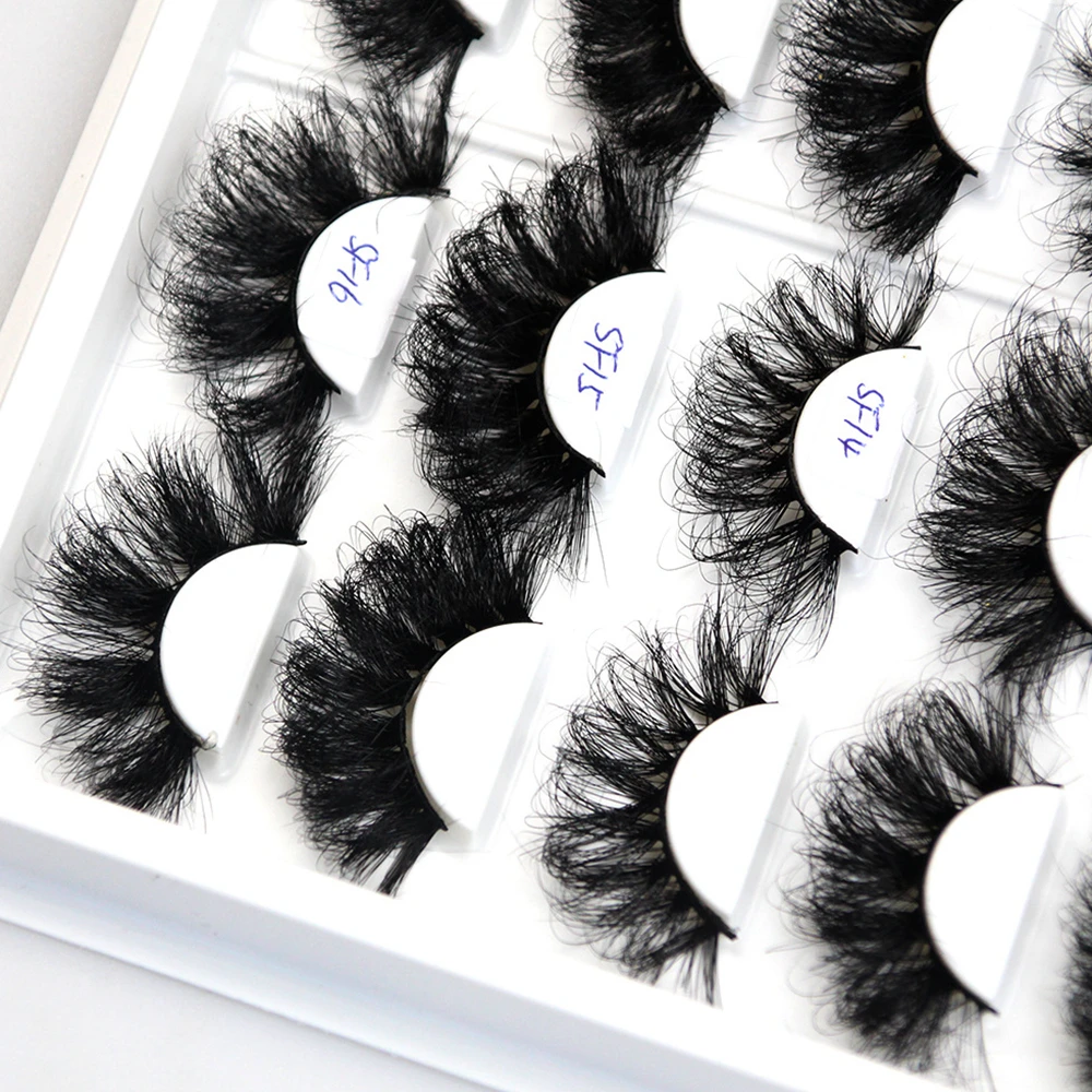 

Rainsin 25 mm Mink Eyelashes Fluffy Lashes Dramatic Messy Long False Eyelashes Makeup Wholesale 25mm 3d Mink Lashes