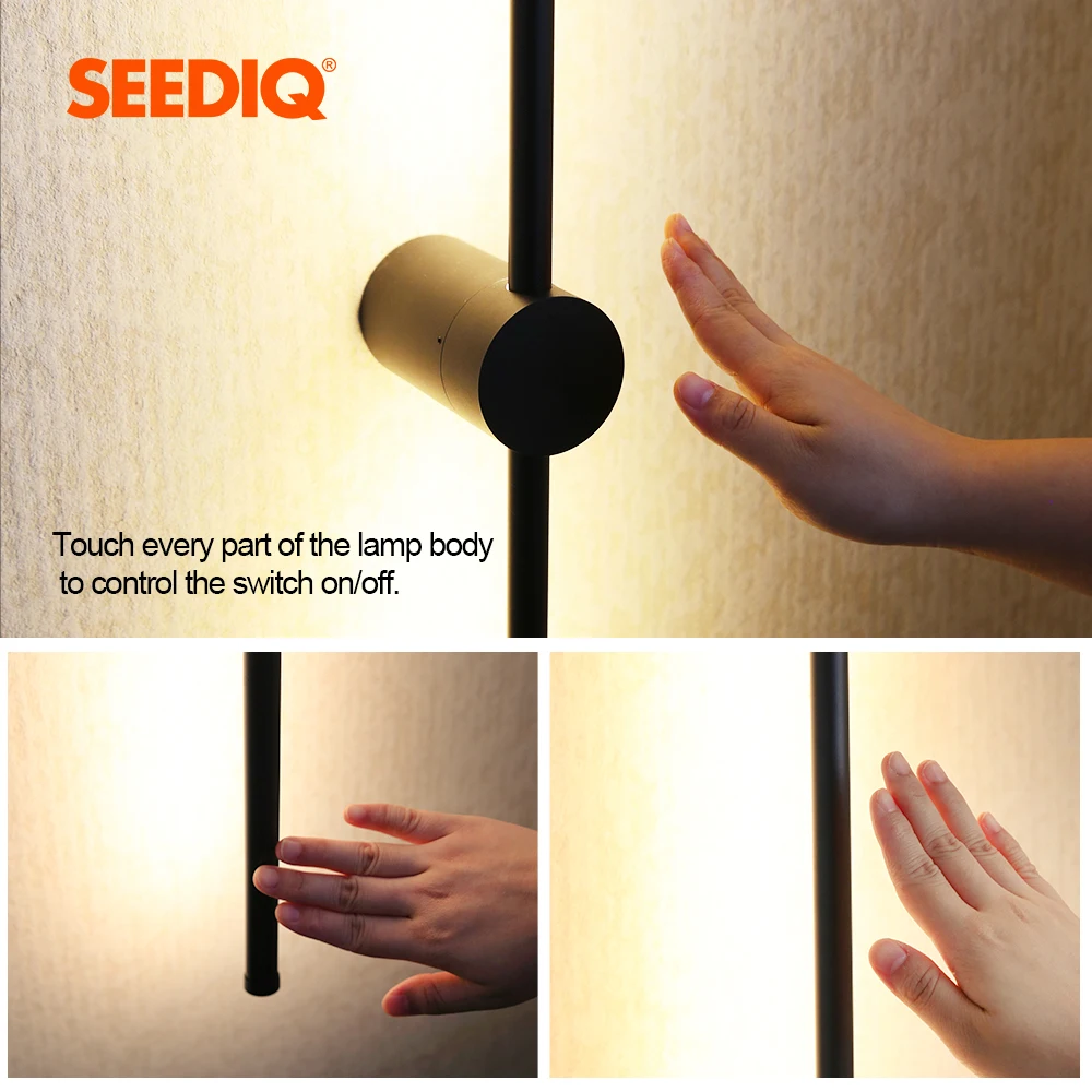 Led Indoor Wall Lamp Touch Switch Wall Sconce Lighting Fixture Bedroom Living Room Sofa Background Decor Wall Light For Home
