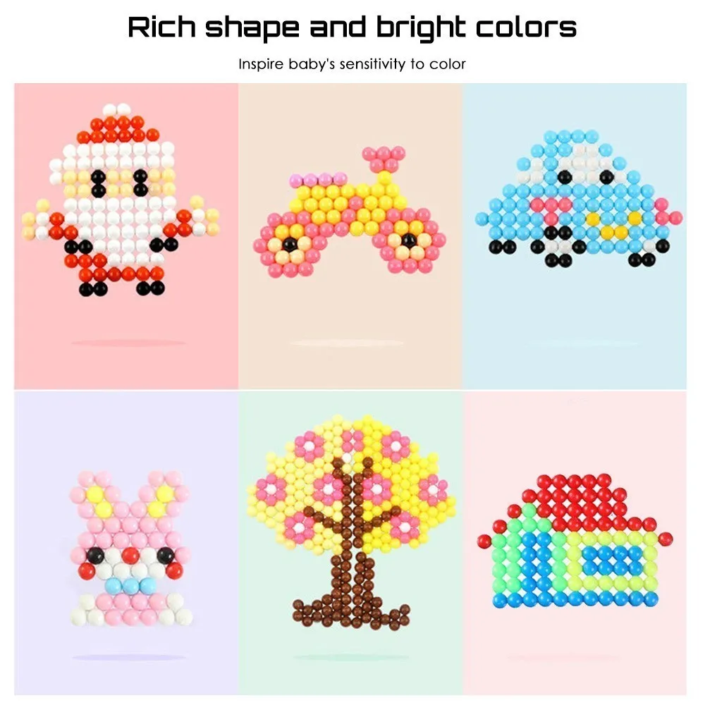 

42color 13200Pcs DIY Handmade Beads Toy 3D Puzzles Beados Magic Sticky Water Beads Educational Toys Bead for Kids Children Gift