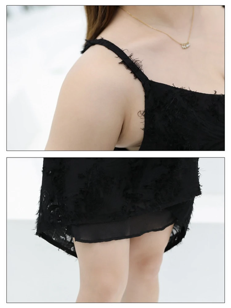 

2021 summer new plus size sling dress 4XL-8XL bust 146CM fashion women's sexy V-neck sleeveless sling plus size pure color dress