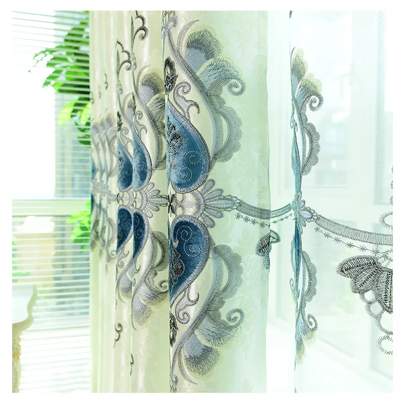 

New Leisurely Small Residence Quiet Time Exquisite Embroidery Jacquard Matching Window Curtain curtains for bedroom livingroom