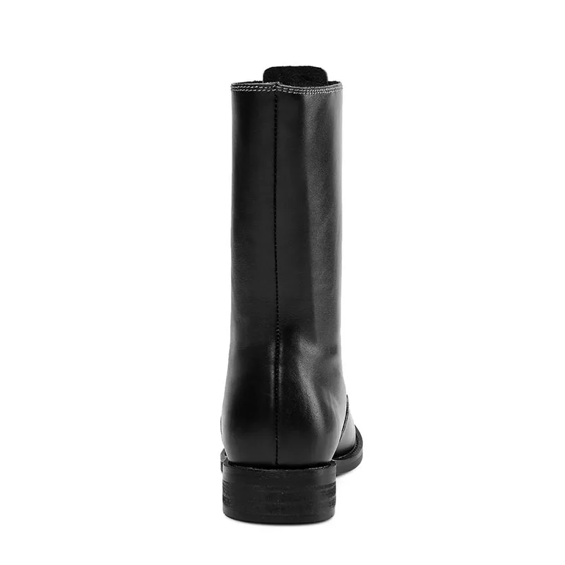 Зимние сапоги до середины икры из натуральной кожи в европейском и американском