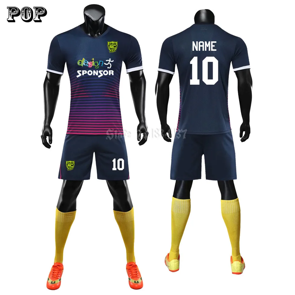 Новинка мужские футбольные майки детские на заказ Футбольная Униформа для