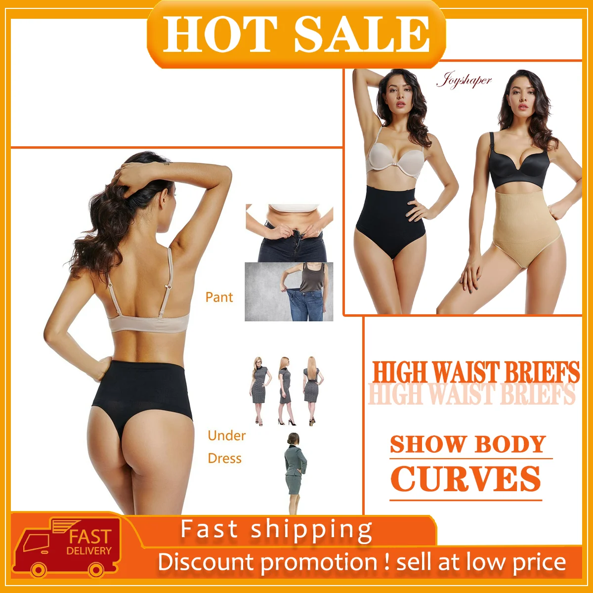 Sexy Briefs Underwear High Waist Panties Abdomen Underpants Solid Breathable Female Intimates Body Shaping | Женская одежда