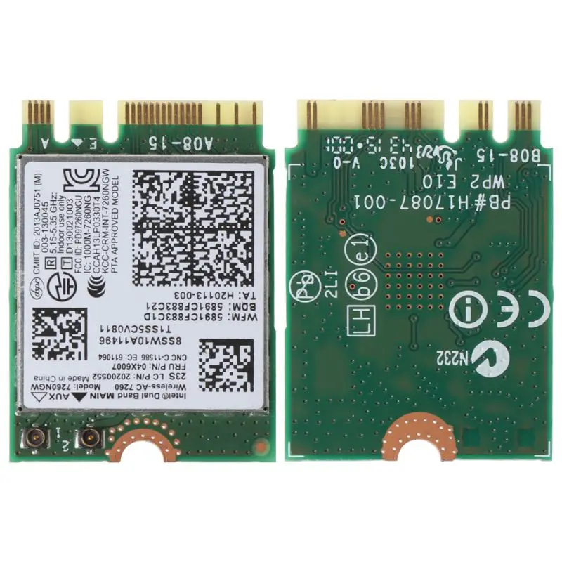 

For ThinkPad X240 T440 T540P L440 L540 W540 5G WiFi Dual Band 7260NGW AC FRU:04X6007 Wireless Adapter Card Converter