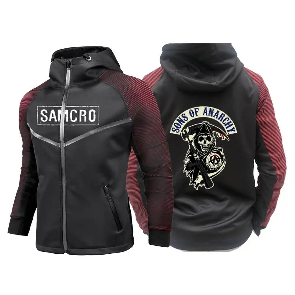 

Autumn SOA Tracksuit Jackets SAMCRO Unisex Hoodies Sons Of Anarchy Man's Cotton Punk Customize Hip Hop Racing Suits Coats Tops