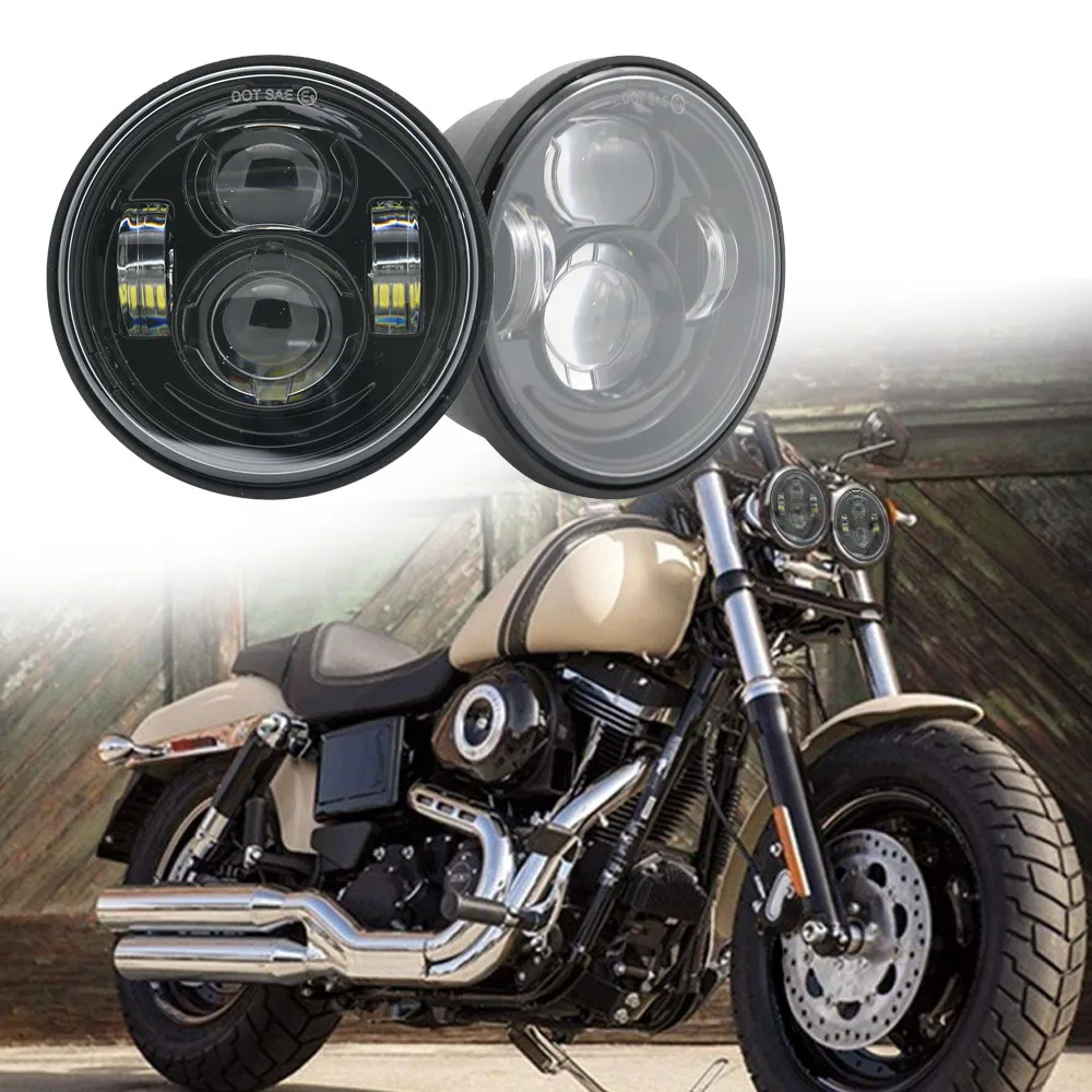 Фары головного света в стиле двигателя для Davidson Dyna Bob Black 4 65 дюйма FXDF Fatbob Led Motor