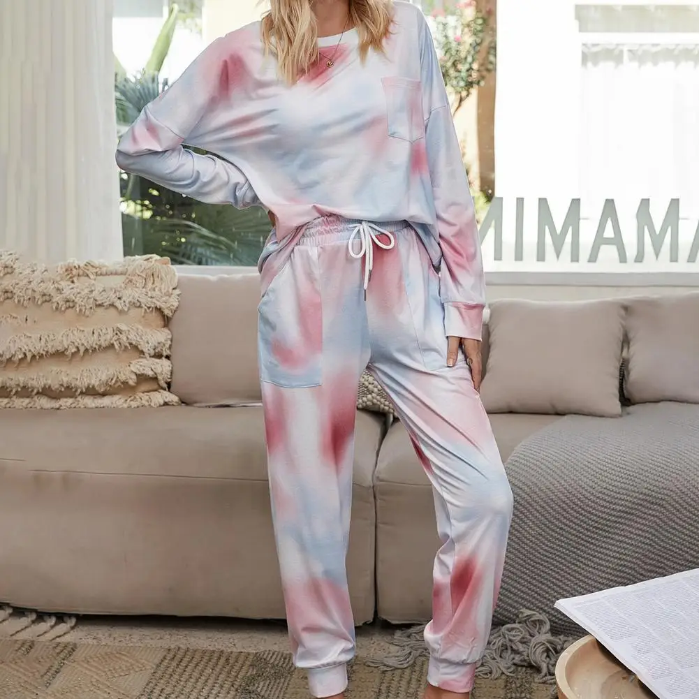 

Women's Two Piece Loose Autumn Sports Suit Comfortable casual Home Clothing Long Sleeve O-Neck Top Outfits Clothes Female 2021 N