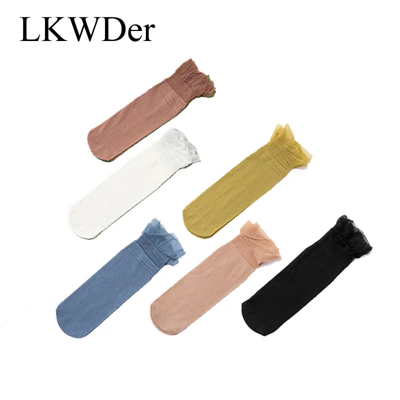 Носки женские кружевные в японском стиле Харадзюку свободные тонкие с длинным