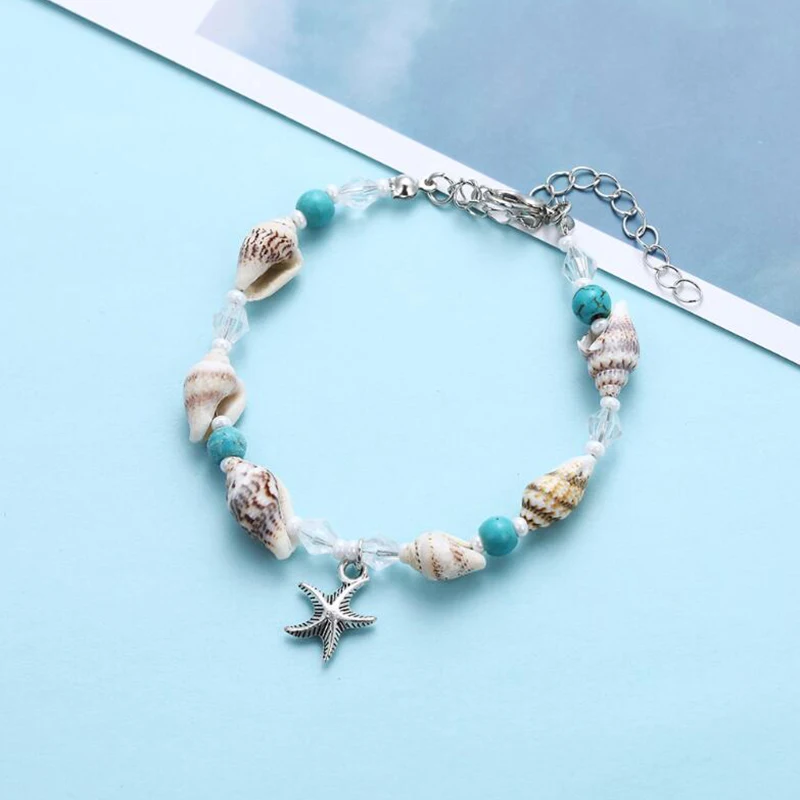 Богемные Морская звезда ракушка очаровательные ножные браслеты для женщин с